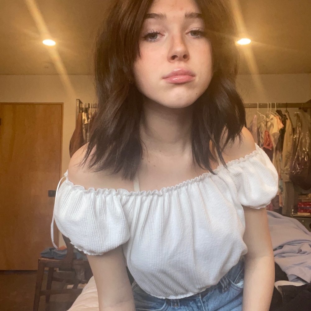 off the shoulder cute white top
